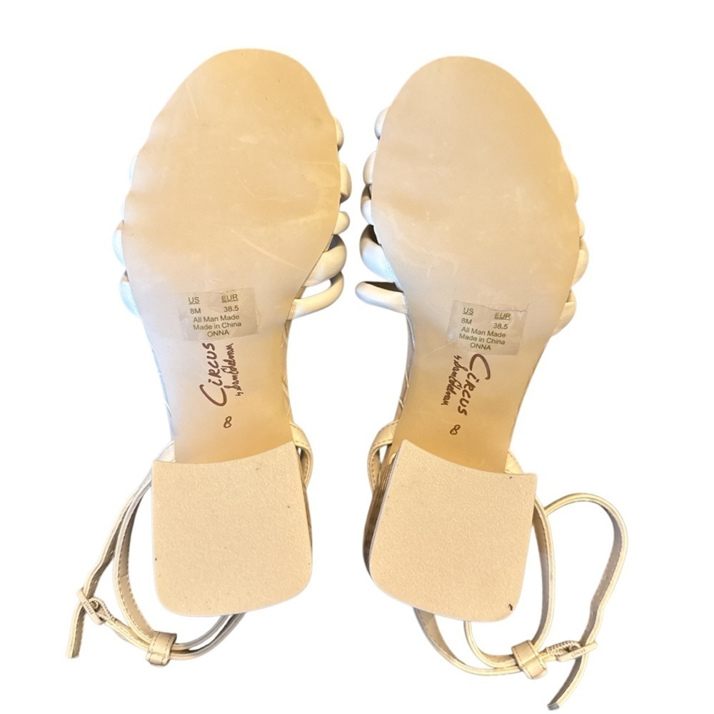 Circus by Sam Edelman Womens Onna Ivory Faux Leather Block Heel New - Picture 6 of 8